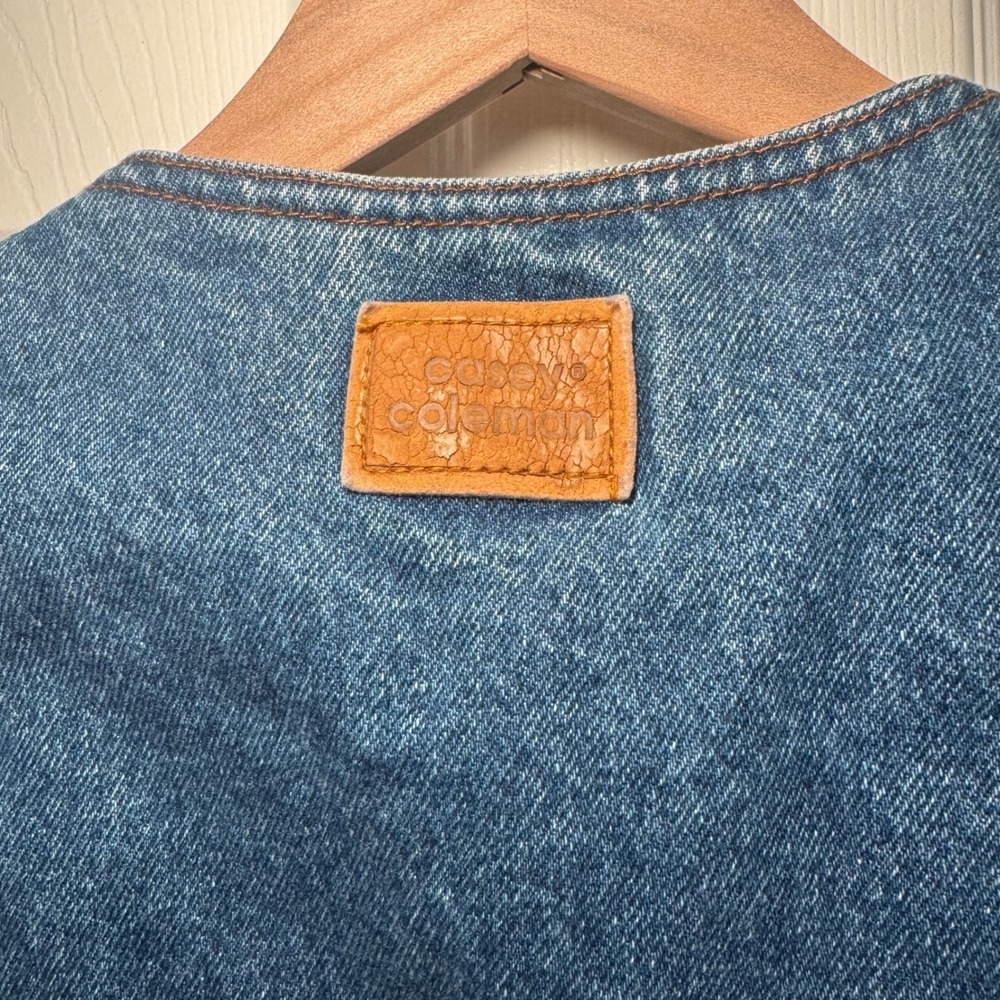 VTG Casey Coleman Denim Vest American Flag Embroidered‎ Americana Patriotic USA - Picture 6 of 8